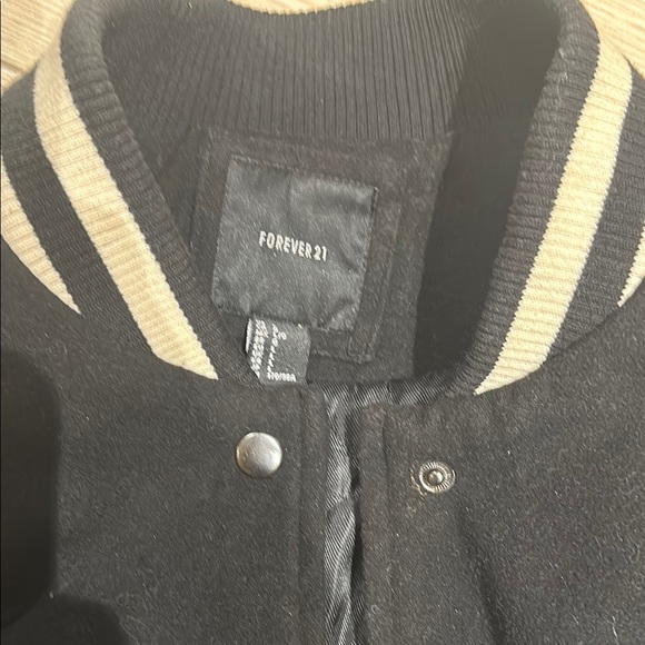 Forever21 Black Varsity Jacket no logo - Picture 2 of 2